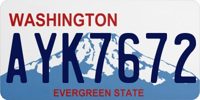 WA license plate AYK7672