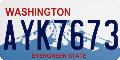 WA license plate AYK7673