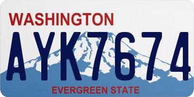 WA license plate AYK7674