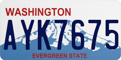 WA license plate AYK7675
