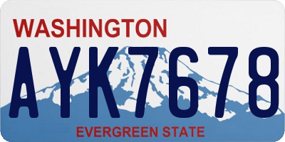 WA license plate AYK7678