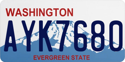 WA license plate AYK7680