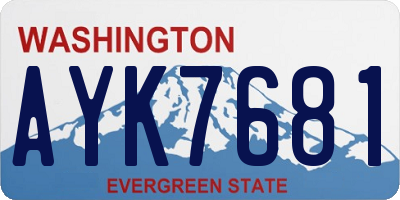 WA license plate AYK7681