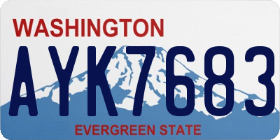 WA license plate AYK7683