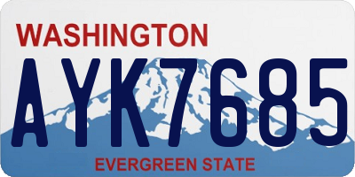 WA license plate AYK7685