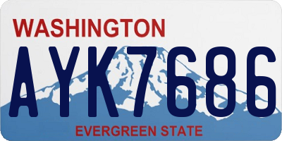WA license plate AYK7686