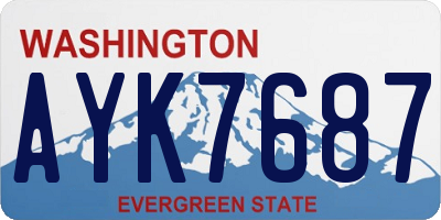 WA license plate AYK7687