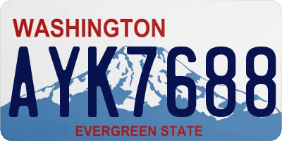WA license plate AYK7688