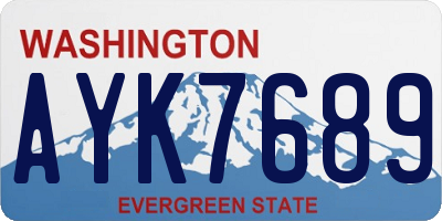 WA license plate AYK7689