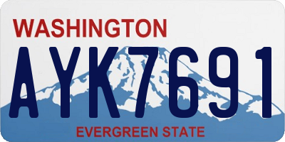 WA license plate AYK7691