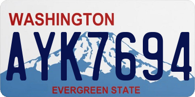 WA license plate AYK7694