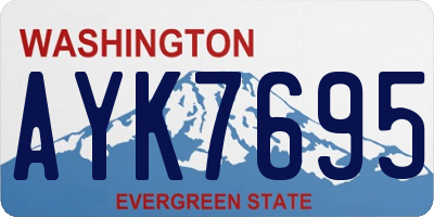 WA license plate AYK7695
