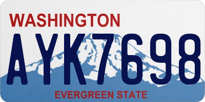 WA license plate AYK7698