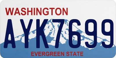 WA license plate AYK7699
