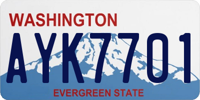 WA license plate AYK7701