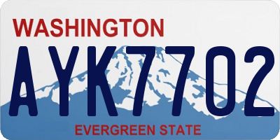 WA license plate AYK7702