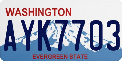 WA license plate AYK7703