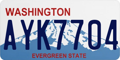 WA license plate AYK7704