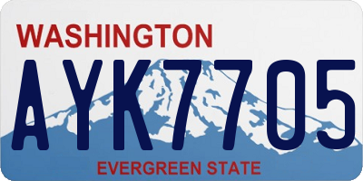 WA license plate AYK7705