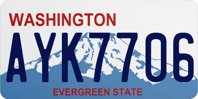 WA license plate AYK7706