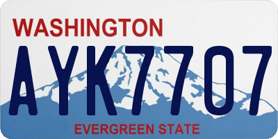 WA license plate AYK7707