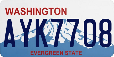 WA license plate AYK7708