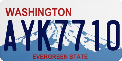 WA license plate AYK7710
