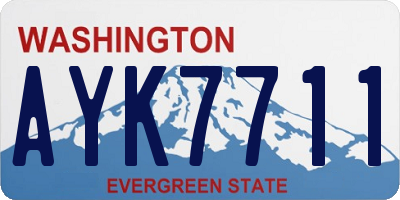 WA license plate AYK7711