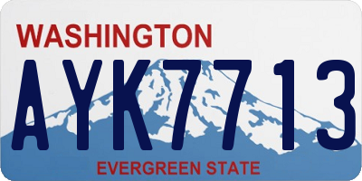 WA license plate AYK7713
