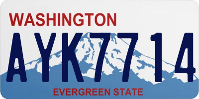 WA license plate AYK7714