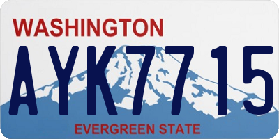 WA license plate AYK7715