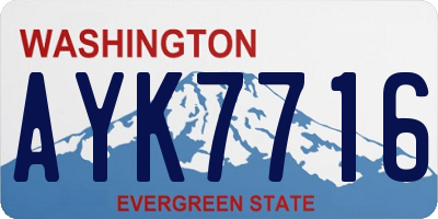 WA license plate AYK7716