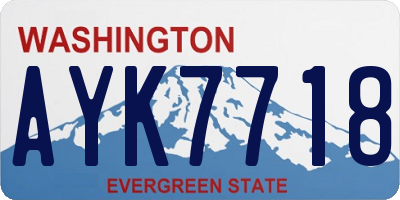 WA license plate AYK7718