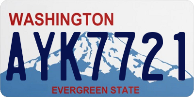 WA license plate AYK7721