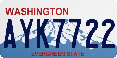 WA license plate AYK7722