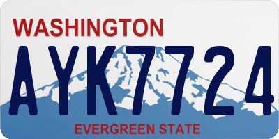 WA license plate AYK7724