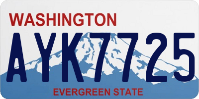 WA license plate AYK7725