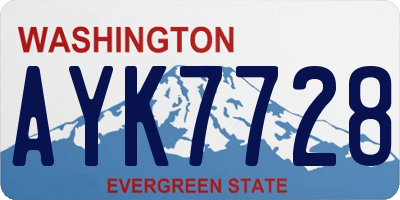 WA license plate AYK7728