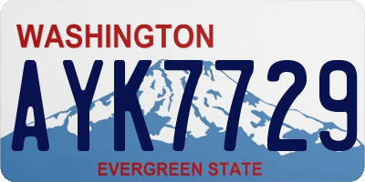 WA license plate AYK7729