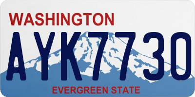 WA license plate AYK7730