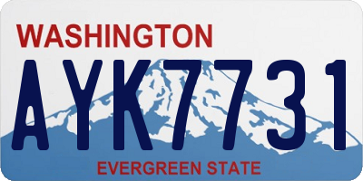 WA license plate AYK7731