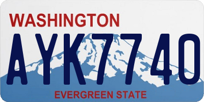 WA license plate AYK7740
