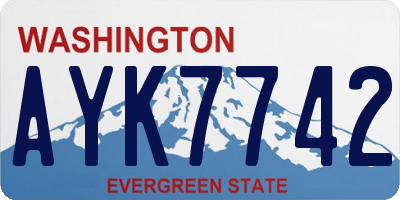 WA license plate AYK7742