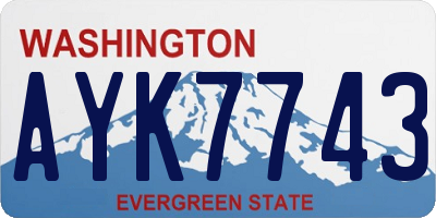 WA license plate AYK7743