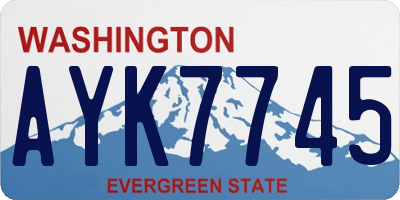 WA license plate AYK7745