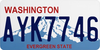 WA license plate AYK7746