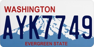 WA license plate AYK7749