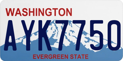 WA license plate AYK7750