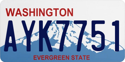WA license plate AYK7751