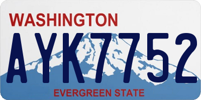 WA license plate AYK7752
